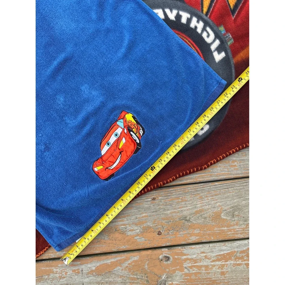 Disney Pixar Cars Lightning McQueen Fleece Blanket Bath Towel Glad Bags Bundle